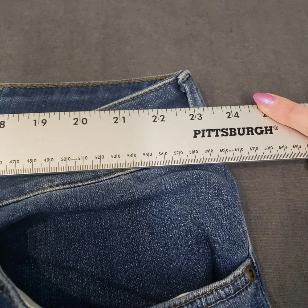 Lee Straight Leg Jeans Womens 24W Petite Blue Mid Rise Regular Fit‎ Denim